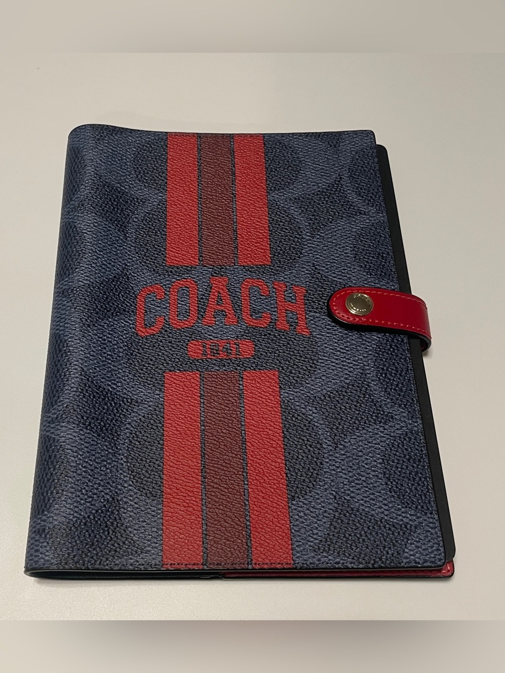 COACH Navy & Red Signature Notebook - NWT